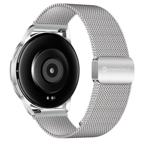 Pasek do Samsung Galaxy Watch Forcell F-Design FS11 magnetyczny stal 20 mm srebrny