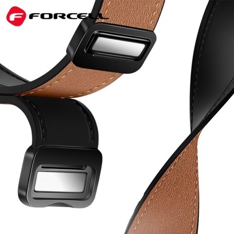 Pasek do Samsung Galaxy Watch Forcell F-Design FS20 magnetyczny skóra ekologiczna 22 mm czarny