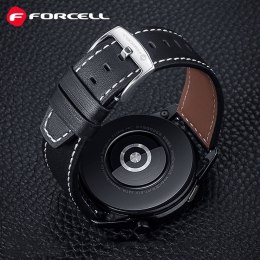 Pasek do Samsung Galaxy Watch Forcell F-Design FS21 dziurki skóra ekologiczna 20 mm czarny