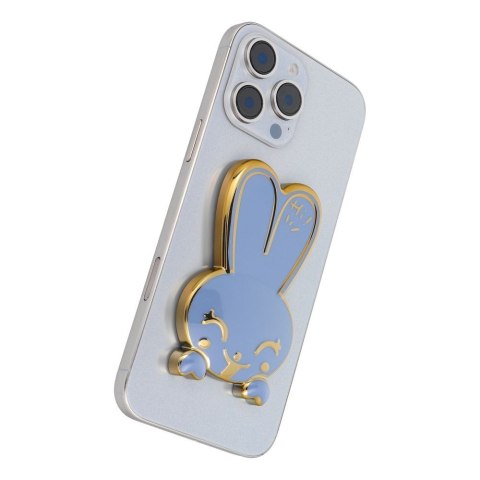 Stojak na telefon KRÓLICZEK - naklejany - niebieski
