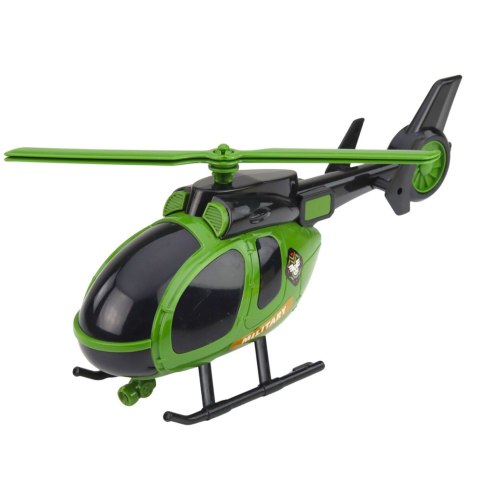 Zestaw Militarny Wojskowy Ciężarówka Laweta Auto Helikopter Światła Dźwięk