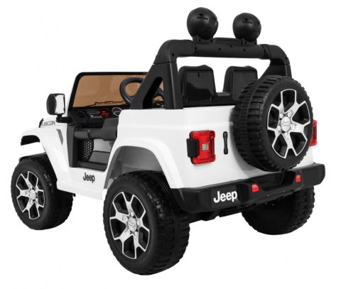 Jeep Wrangler Rubicon na akumulator dla dzieci Biały + Pilot