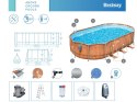 Basen stelażowy Bestway 610x366x122 deska 10w1 pompa drabinka + LED 56719