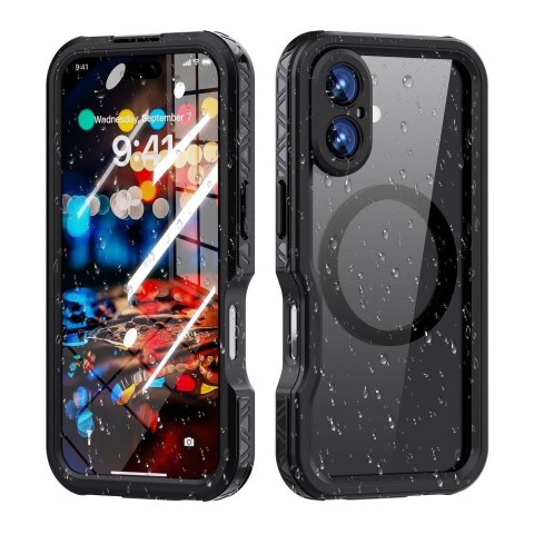 Futerał do iPhone 16 Shellbox GT wodoodporny zgodny z MagSafe czarny