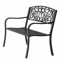 Ławka Ogrodowa Taras Ogród Park Metalowa Oparcie WELCOME Czarna 127 cm