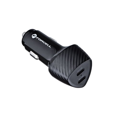 Ładowarka samochodowa Forcell F-Energy Carbon 2 x USB C QC3.0 PD 3A 40W CC50-2C czarna