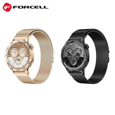 Pasek do Samsung Galaxy Watch Forcell F-Design FS10 magnetyczny stal 22 mm czarny