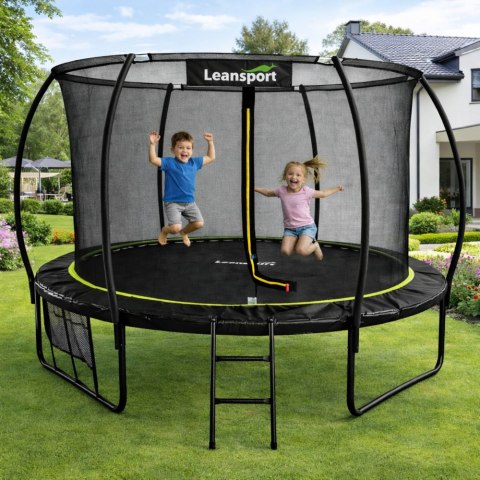 Trampolina Ogrodowa LEAN Z Siatką Wewnętrzną Czarno-Zielona 305CM 10FT