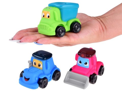 Zestaw miękkie autka budowlane 3szt traktor spychacz wywrotka 18M+ ZA4737B