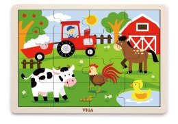 Viga Puzzle na podkładce 16 elementów - Farma