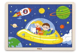 Viga Puzzle na podkładce 16 elementów - kosmos