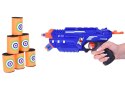 Pistolet Shotgun 2w1 + Naboje piankowe żelowe Tarcza Okulary Puszki ZA5564