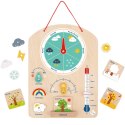 Tooky Toy Edukacyjne Pudełko Montessori Układanka Liczydło Tablica Pogody 6w1 od 3 Lat