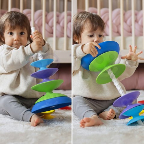 WOOPIE BABY Kolorowa Wieża Układanka Piramidka Edukacyjna 18m+