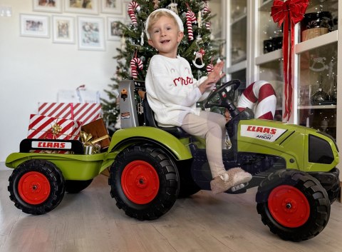Falk Traktor na Pedały Claas z Przyczepą Duży Ciągnik Zabawka 3+