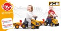 FALK Traktorek Jeździk JCB Pomarańczowy Z Przyczepką Łopatka Grabki