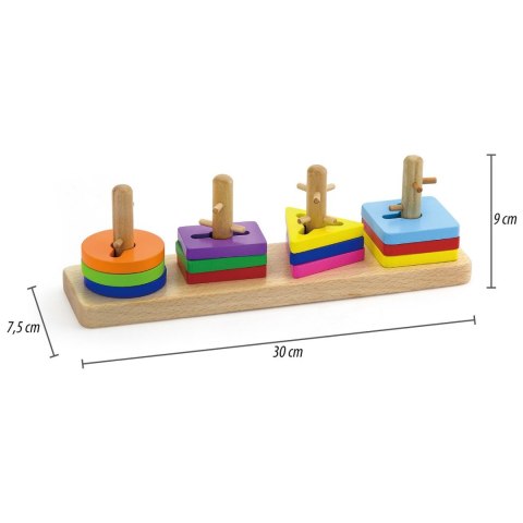 VIGA Drewniany Sorter Kształty Montessori