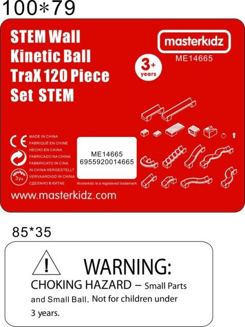 MASTERKIDZ Zestaw Konstrukcyjny Tor dla Piłek Tablica STEM 120elementów