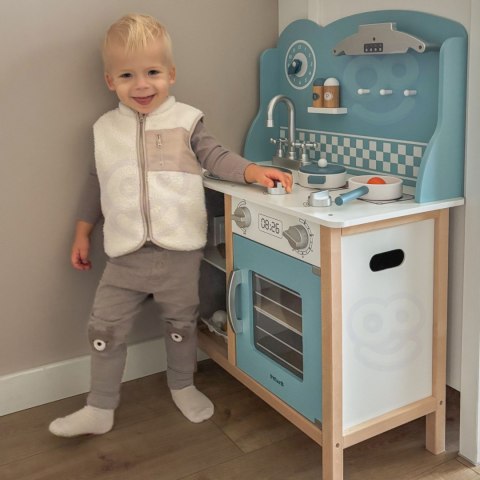 VIGA PolarB Drewniana Kuchnia z Akcesoriami Silver - Blue