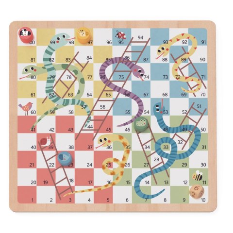 WOOPIE GREEN Gry Planszowe Logiczne 2w1 Ludo Chińczyk + Węże i Drabiny