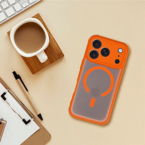 Futerał do iPhone 14 Full Matte Mag Cover zgodny z MagSafe pomarańczowy