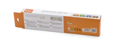 VIGA DREWNIANY POCIĄG MAGNETYCZNY WAGONIKI KOLEJKA CIUCHCIA LOKOMOTYWA 3+