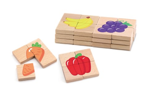 Viga Zestaw puzzli magnetycznych - owoce i warzywa