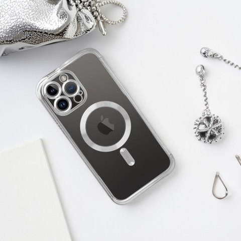 Futerał do iPhone 14 PRO Electro Mag Cover zgodny z MagSafe srebrny