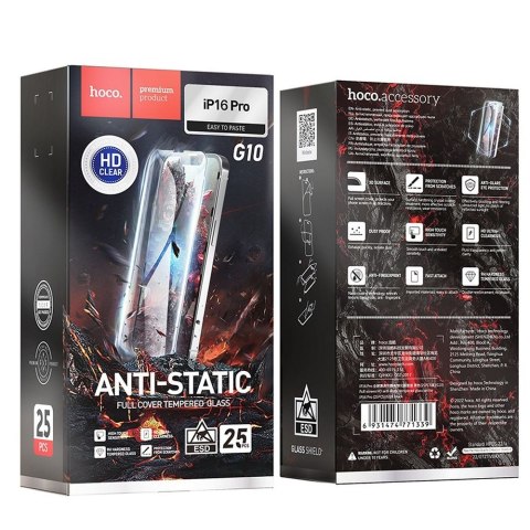 HOCO szkło hartowane HD Anti-static (SET 25in1) - MULTIPACK do iPhone 16 Pro (G10)