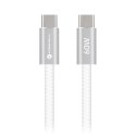 Kabel USB C do USB C Forcell F-Energy QC4.0 PD 3A 60W Cafule Flat 1,2 m CCFN23 biały