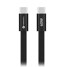 Kabel USB C do USB C Forcell F-Energy QC4.0 PD 3A 60W Cafule Flat 1,2 m CCFN23 czarny
