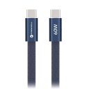 Kabel USB C do USB C Forcell F-Energy QC4.0 PD 3A 60W Cafule Flat 1,2 m CCFN23 granatowy