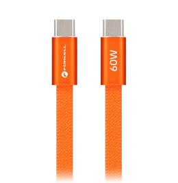 Kabel USB C do USB C Forcell F-Energy QC4.0 PD 3A 60W Cafule Flat 1,2 m CCFN23 pomarańczowy