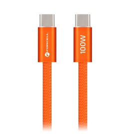 Kabel USB C do USB C Forcell F-Energy QC4.0 PD 5A 100W Cafule Color 1,2 m ACYH23 pomarańczowy