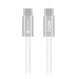 Kabel USB C do USB C Forcell F-Energy QC4.0 PD 5A 240W Cafule Flat 1,2 m CCFN23 biały