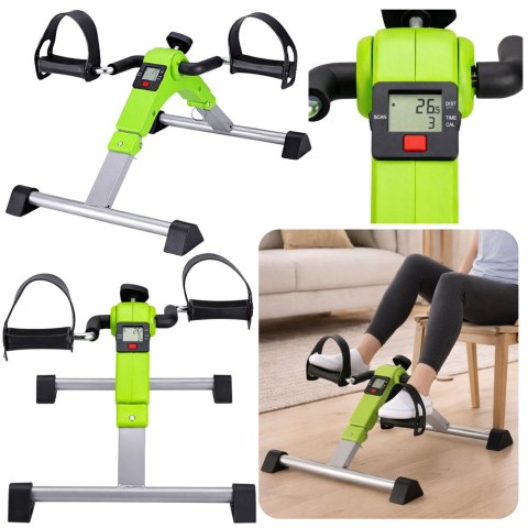 Mini Rowerek Treningowy Rotor Rehabilitacyjny 2w1 Z Licznikiem LCD Zielony