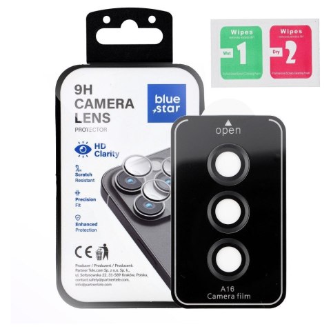 Szkło na aparat BLUE STAR Easy Install do SAMSUNG A16 czarne