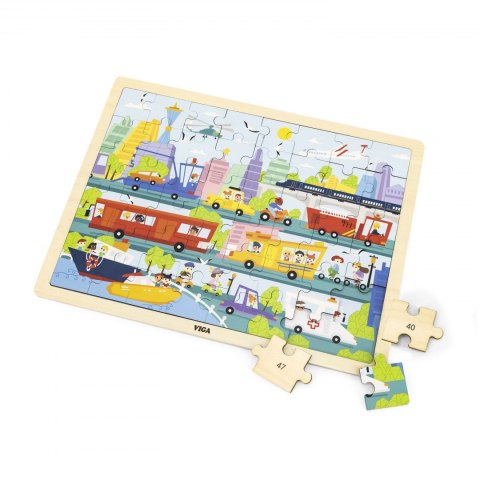 Viga Puzzle na podkładce 48 el transport w mieście