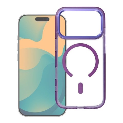 Futerał do Samsung A56 Frame Clear Hybrid Mag Cover zgodny z MagSafe fioletowy