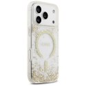 GUESS futerał do IPHONE 17 Pro kompatybilny z MagSafe GUHMP17LRGRGED (Resin Bottom Glitter) złoty