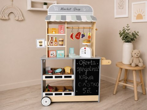 Sklep drewniany dla dzieci - MARKET interaktywny z kostkarką ZA6167