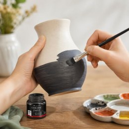 Zestaw Farb Ceramicznych Do Porcelany Szkła Ceramiki Pędzelek 12 szt. 25 ml