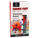 Zestaw Farb Ceramicznych Do Porcelany Szkła Ceramiki Pędzelek 12 szt. 25 ml