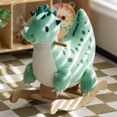 CLASSIC WORLD Miękki Pluszowo-Drewniany Bujak Dinozaur na Biegunach
