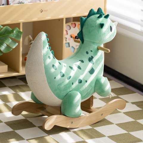 CLASSIC WORLD Miękki Pluszowo-Drewniany Bujak Dinozaur na Biegunach