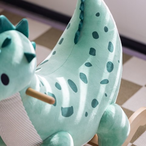 CLASSIC WORLD Miękki Pluszowo-Drewniany Bujak Dinozaur na Biegunach