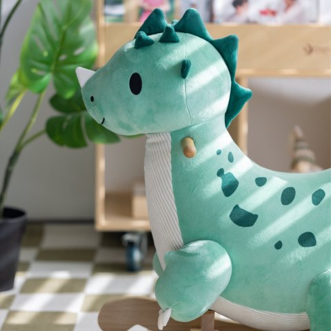 CLASSIC WORLD Miękki Pluszowo-Drewniany Bujak Dinozaur na Biegunach