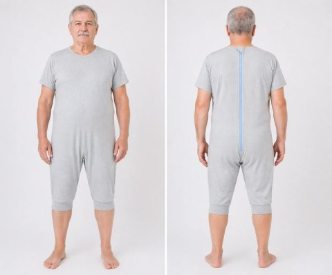 Body dla dorosłych z tylnym zapięciem - jasny szary XXL
