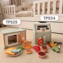 TOOKY TOY Drewniana Kuchenka Mikrofalowa Zestaw Produktów Spożywczych