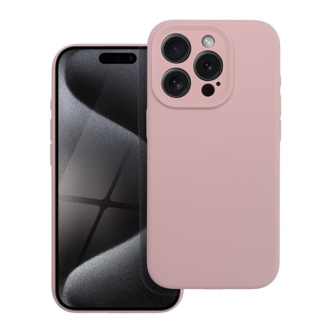 Futerał do iPhone 15 PRO Silicone 2mm pudrowy róż